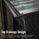 Domi 8x12FT Sun Room, Wall Mounted Gazebo Solarium with Galvanized Steel Sloping Roof, Moveable PC Screen, Front Door & 2 Side Entrance, Outdoor Aluminum Lean-to Sunroom for Patio Deck