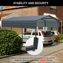 Outvita Heavy Duty Metal Carport, 10x15FT, Gray, Vehicle Protection, Outdoor Gatherings