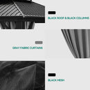 YITAHOME 12x20ft Hardtop Gazebo, Heavy Duty Double Roof Galvanized Steel Outdoor with Nettings and Curtains Combined of Vertical Stripes Roof for Patio, Backyard, Deck, Lawns, Gray