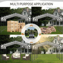 COSIEST 10'x20' Carport with Galvanized Steel Roof, Heavy Duty Metal Carport Canopy, Outdoor Garage Car Shelter Shade for Car, Boats and Truck