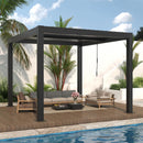 LVUYOYO Outdoor Louvered Pergola 10' x 10', Patio Aluminum Pergola with Adjustable Roof, Metal Gazebo for Backyard, Garden, Deck(Black)