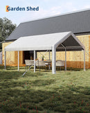 Carport Canopy, 10 x 20ft Garage Tent Shelter Tarp, Heavy-Duty Carport Canopy with Roll-Up Windows & Doors, Removable Sidewalls Car Canopy, Car Tent Waterproof for Cars, Boats, Trucks