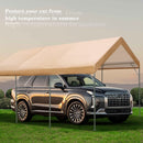 Sophia & William Carport, Heavy Duty 10'x20' Car Canopy Tent,Portable Garage Shelter with 4 Reinforced Steel Cables, Galvanized Steel Frame 150G UV Protective Tarp for Car Boat Truck Party