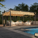 Aoxun 12x16FT Aluminum Pergola, Outdoor Retractable Pergola with Upgraded Canopy Cover, Heavy Duty Metal Pergolas and Gazebos with Adjustable Sun Shade for Modern Patio, Backyard, Deck, Garden