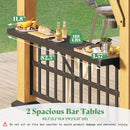 AMERLIFE Solid Wood Gazebo, Hardtop Gazebo with Metal Steel Gable Roof with Guest House for Garden, Porch, Patio, Black + Natural Wood (9 x10FT)