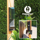 Backyard Discovery Brendan 12' x 10' Modern Cedar Wood Pergola Kit with Heavy-Duty Sun Shade Sail Screen Canopy, PowerPort, High-Wind Rating for Outdoor Patio, Garden, Deck, and Entertaining