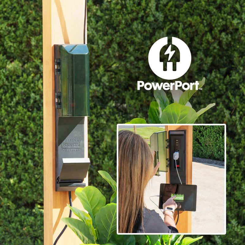 Backyard Discovery Brendan 12' x 10' Modern Cedar Wood Pergola Kit with Heavy-Duty Sun Shade Sail Screen Canopy, PowerPort, High-Wind Rating for Outdoor Patio, Garden, Deck, and Entertaining