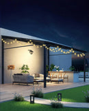 GarveeLife 12' x 16' Lean to Gazebo, Hardtop Wall Pergola with Polycarbonate Roof, Aluminum Frame Mounted Gazebo for Lawn Patio Deck Yard and Party