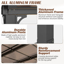 Raysfung 12x14FT Outdoor Wall-Mounted Hardtop Gazebo, Aluminum Frame Lean to Gazebo with Polycarbonate Roof and Curtains for Patio, Garden, Deck