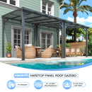 AirWire 10x16 FT Gazebo Pergola Awnings for Patio with Hardtop Gazebos on Clearance Patio Covers for Shade and Rain, Lean to Gazebo Sunroom Patio Canopy Outdoor Pergolas for Patios,Decks,Backyard