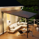 Yalissey 10'×14' Patio Gazebo with Waterproof Fuzzy Strip, Innovative Base Support Pergola, Wall Mounted Gazebo for Backyard, Decks, Garden