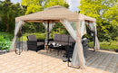 MASTERCANOPY 10x10 Patio Gazebo with Netting Screen Walls for Lawn, Garden, Backyard and Deck Beige