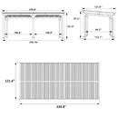 VEIKOU 10x20FT Outdoor Patio Gazebo with 5.5" Width Wood Posts, BBQ Backyard Shelter with Cedar Frame, Grill Gazebo with Sloping Steel Roof Design for Barbecue, Deck, Garden, Light Mocha Brown