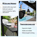 SHPAI 6.5x12FT Hardtop Grill Gazebo, All-Weather Outdoor BBQ Gazebo with 2 Side Shelves and 4 Ceiling Hook, Galvanized Steel Pitched Roof, Outdoor Grill Canopy for Patio, Backyard, Lawn, Deck – Grey