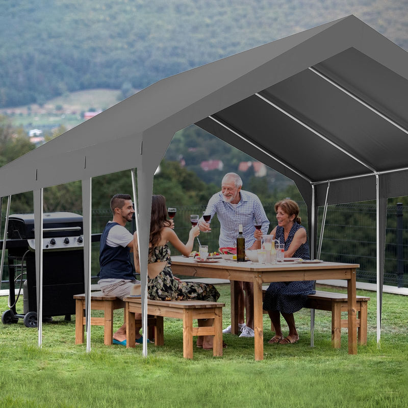 13x20FT Heavy Duty Carport Canopy Portable Garage Shelter, Waterproof & UV Protected for Party Tent, Outdoor Car Storage, Durable Vehicle Protection Shed