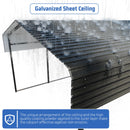 HEYTOWN Metal Carport 10 * 15 FT Heavy Duty Carport Canopy with Galvanized Steel Roof Multi-Use Shelter Outdoor Portable Garage for Car, Boat, Pickup and Tractor