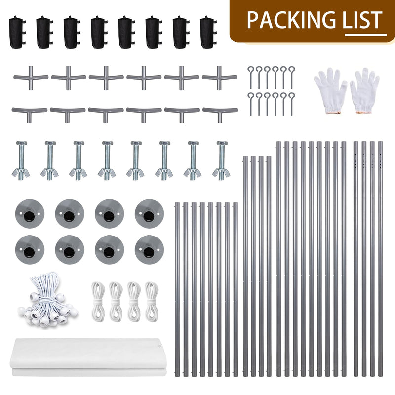 Walsunny Carport, 12x20 ft Heavy Duty Carport Canopy with Roll-up Windows, Portable Garage with Removable Sidewalls & Doors, Car Canopy with All-Season Tarp for Car, Truck, Boat