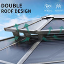 YITAHOME 10X10FT Polycarbonate Hardtop Gazebo Outdoor Patio Double Top Canopy Galvanized Iron Aluminum Column Garden Tent Curtains Netting for Backyards Decks Lawns,Gray