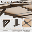 Crownland 10'x14' Outdoor Gazebo Hardtop, Wall-Mounted Lean-to Gazebo with Dewatering Hole, Large Outdoor Pergola Awning, Waterproof for Deck, Backyard, Garden, Porch