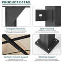 Pamapic 10 * 20FT Wall Mounted Gazebo,4*4 Inch Thickened Pillars & Enlarged Base,Outdoor Hardtop Lean to Pergola,UV Resistant Polycarbonate Roof,Aluminum Frame Pergola,Outdoor Patio Awnings for Lawn