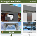 VIWAT Aluminum 10x12 FT Louvered Pergola, Outdoor Pergola with Adjustable Louvered Roof Outdoor Patio Shade Cover, Waterproof & Rustproof Aluminum Gazebo for Backyard and Garden, Gray