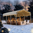 Quictent 10x15 ft Metal Roof Carport Kits Hard Top Garage Heavy Duty Steel Car Canopy, White