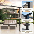 Meetleisure 10' x 10' Arched Top Outdoor Pergola, Pergola Canopy with with Adjustable and Retractable Canopy for Patio Use, Metal Pergola with Durable and Sturdy Frame & Water-Resistant Canopy, Beige