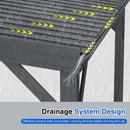 Domi 8x10FT Lean to Gazebo, Outdoor Hardtop Wall Mounted Gazebo with Sloping Galvanized Steel Roof, Upgraded Heavy Duty Mounted Shelter with Drainage System for Deck, Porch, Backyard