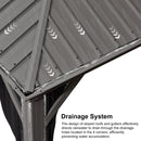 PURPLE LEAF 10' x 12' Hardtop Aluminum Gazebo with Double Metal Roof and String Lights Heavy Duty Permanent Gazebo for Patio Deck Lawn Garden All Weather Outdoor Pavilion Gazebo, Light Grey