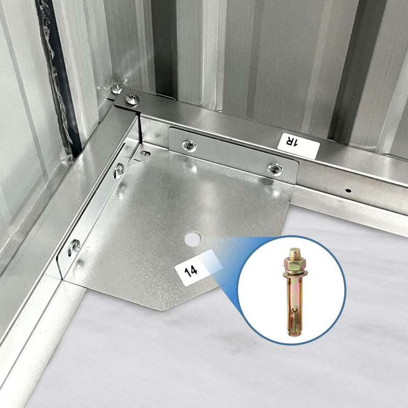 Dark Grey Outdoor Storage shed 20x10 feet, Outdoor carport, Metal Garden shed, Backyard Utility Room Building, with 2 Doors and 4 Ventilation Openings