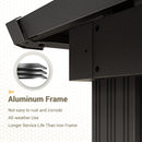 UDPATIO 12' x 16' Hardtop Gazebo, Outdoor Aluminum Gazebo with Galvanized Steel Double Roof, Permanent Metal Canopy with Curtains and Netting for Patio, Garden, Lawn, Backyard, Deck, Beige