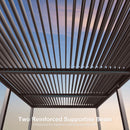 PURPLE LEAF 11' x 21' Louvered Pergola Outdoor Adjustable Louvre Shade Modern Patio Aluminum Pergola with Retractable Roof for Deck Backyard Garden Hardtop Gazebo