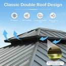 Domi 10x14FT Hardtop Gazebo, Permanent Outdoor Gazebo with Galvanized Steel Double Roof and Aluminum Frame, Curtain and Netting, Pavilion Gazebo for Patio Deck Garden, Grey