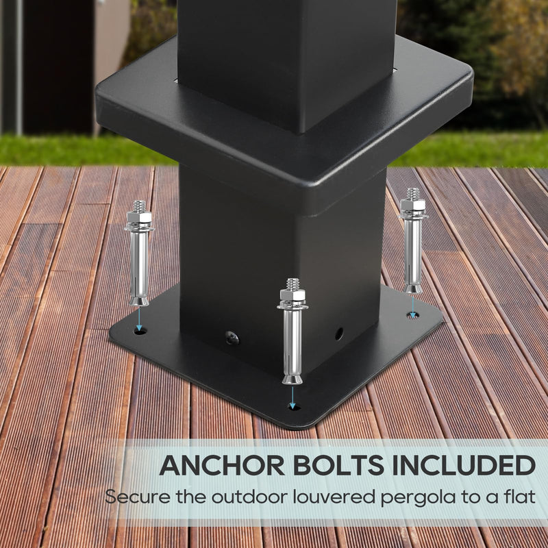 LVUYOYO Outdoor Louvered Pergola 10' x 13', Aluminum Patio Pergola with Adjustable Roof, Sun Shade Shelter Metal Gazebo for Backyard, Garden, Deck(Black)