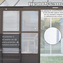 Domi 12x14FT All Season Sunroom, Outdoor Permanent Wall Mounted Solarium with Detachable Polycarbonate Windows, Aluminum Lean to Gazebo Sun Room with 2 Lockable Sliding Doors for Garden Patio Deck