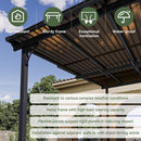 Aoxun 12' x 20' Gazebo for Patio, Gazebo Pergola with Sloped Roof, Large Wall-Mounted Heavy Duty Awnings, for Backyard, Deck, Patio, Garden Black