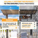 AECOJOY 14' x 10' Gazebo for Patio, Hard Top Lean to Gazebo Pergola Carport, Freestanding Shelter Pergolas and Gazebos Clearance with Patio Roof, Wall-Mounted Heavy Duty Awnings for Patio, Decks