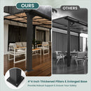 Pamapic 10 * 10FT Wall Mounted Gazebo,4*4 Inch Thickened Pillars & Enlarged Base,Outdoor Hardtop Lean to Pergola,UV Resistant Polycarbonate Roof,Aluminum Frame Pergola,Outdoor Patio Awnings for Lawn