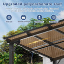 MEISSALIVVE 10' x 14' Pergola with Sloped Roof, Lean to Metal Awning for Outdoor Patio, Deck, Black