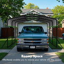 10x15FT Metal Carport, Heavy Duty Car Port Canopy with Iron Roof and Frame, Extra Large Carports Withstand Strong Wind or Heavy Rain, Suitable for Parking Pickup, Boat, Car, and Tractor