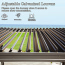 Domi Outdoor Louvered Pergola 10x20FT with Adjustable Steel Roof, Outdoor Aluminum Frame Rainproof Pergola for Backyard, Garden and Lawn,Brown