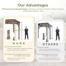 VEIKOU 10x20FT Outdoor Patio Gazebo with 5.5" Width Wood Posts, BBQ Backyard Shelter with Cedar Frame, Grill Gazebo with Sloping Steel Roof Design for Barbecue, Deck, Garden, Light Mocha Brown