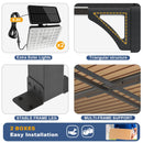 MEISSALIVVE 10' x 14' Pergola with Sloped Roof, Lean to Metal Awning for Outdoor Patio, Deck, Black