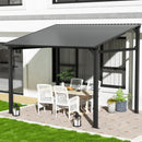 EBE 10' x 8' Hardtop Gazebo, Lean to Gazebos Outdoor Pergola with Galvanized Steel Roof, Wall Mounted Gazebo Pergola, Metal Awning for Patio, Decks, Backyard