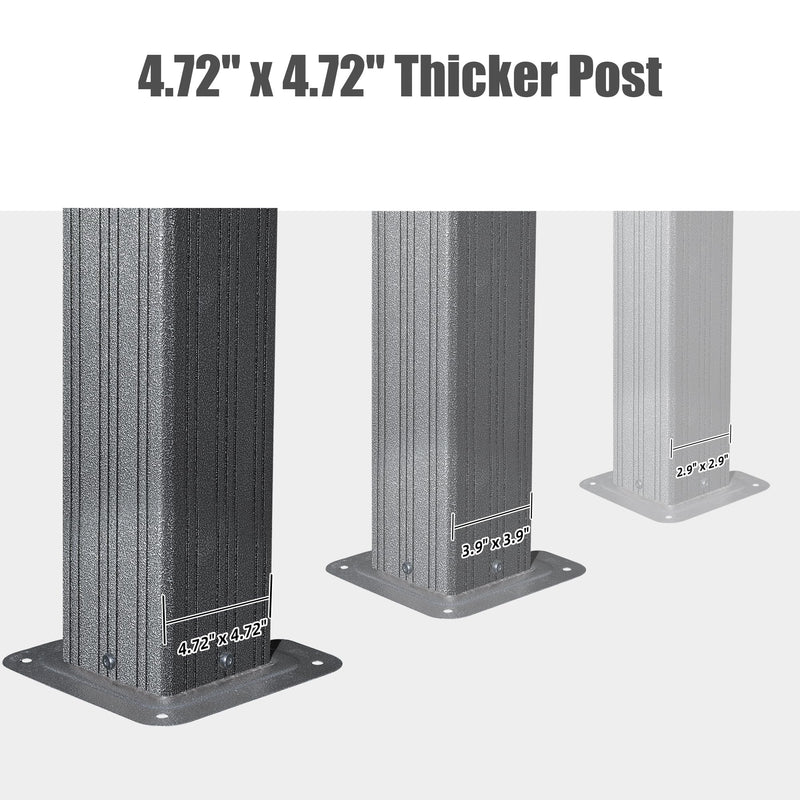 Domi 14' X 20' Hardtop Gazebo Outdoor Metal Gazebo Canopy with Galvanized Steel Double Roof, Aluminum Frame, Curtains and Netting for Patio, Deck, Garden, Grey