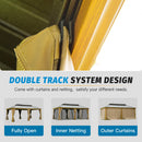 Domi Outdoor Living 14’x20’ Hardtop Gazebo, Wooden Coated Aluminum Frame Canopy with Galvanized Steel Double Roof, Outdoor Permanent Metal Pavilion with Curtains and Netting for Patio, Deck and Lawn