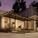 MEISSALIVVE 12' x 20' Wall Mounted Gazebo, Outdoor Pergola Gazebo, Lean to Metal Awnings Gazebos, Gazebo Pergola with Sloped Roof, Outdoor Patio Gazebo Awning, Black