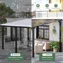 HOGYME 10x14 FT Gazebo, Outdoor Gazebos on Clearance with Updated Frame Structure and Roof, Hard Top Lean to Gazebo Pergola, Wall Mounted Awnings for Patio, Deck, Lawn and Backyard