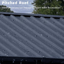 Carport Canopy 10x15 Heavy Duty,Metal Carport with Reinforced Structrure and Base,Outdoor Garage Car Shelter Frame for Pickup, Boat, Car and Tractors，Black