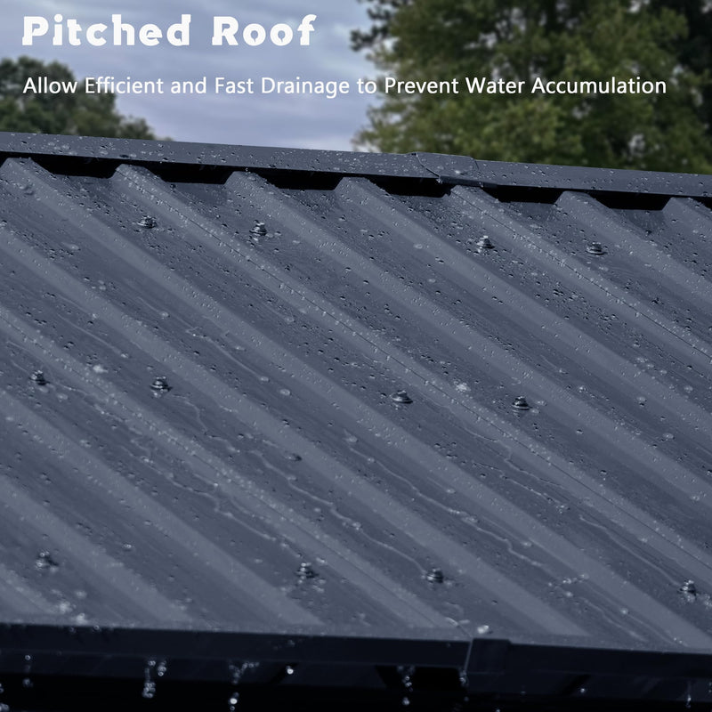 Carport Canopy 10x15 Heavy Duty,Metal Carport with Reinforced Structrure and Base,Outdoor Garage Car Shelter Frame for Pickup, Boat, Car and Tractors，Black